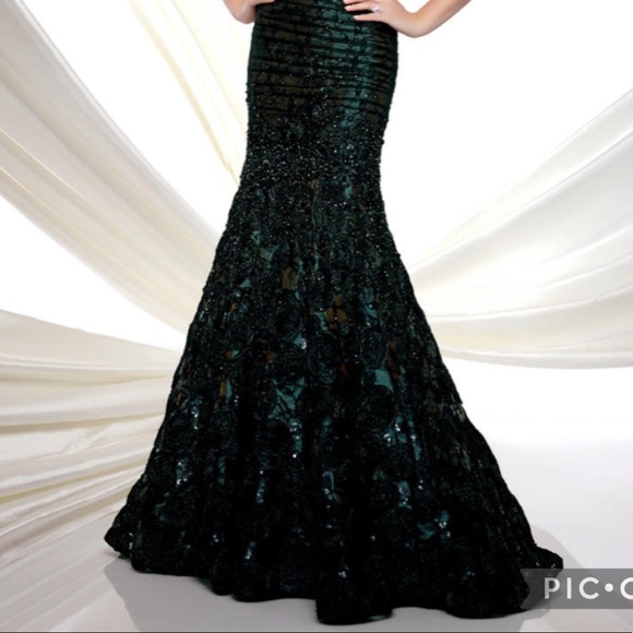 Ivonne D Rosette beaded, sleeveless long gown - Picture 11 of 12